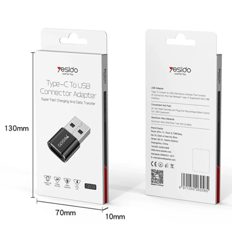 مبدل USB-C به USB یسیدو مدل GS09