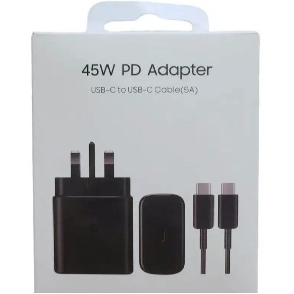 شارژر دیواری 45 وات مدل samsung 3PIN TA به همراه کابل تبدیل USB-C