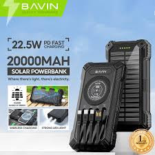 پاور بانک Bavin pc1180 solar 20000 22.5w