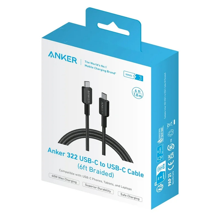 کابل USB C به USB C انکر Anker 322 USB-C to USB-C A81F6