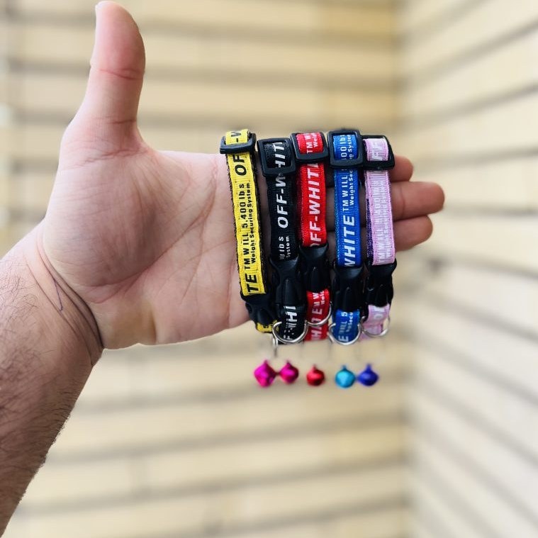 قلاده ۱cm آف وایت زنگوله دار