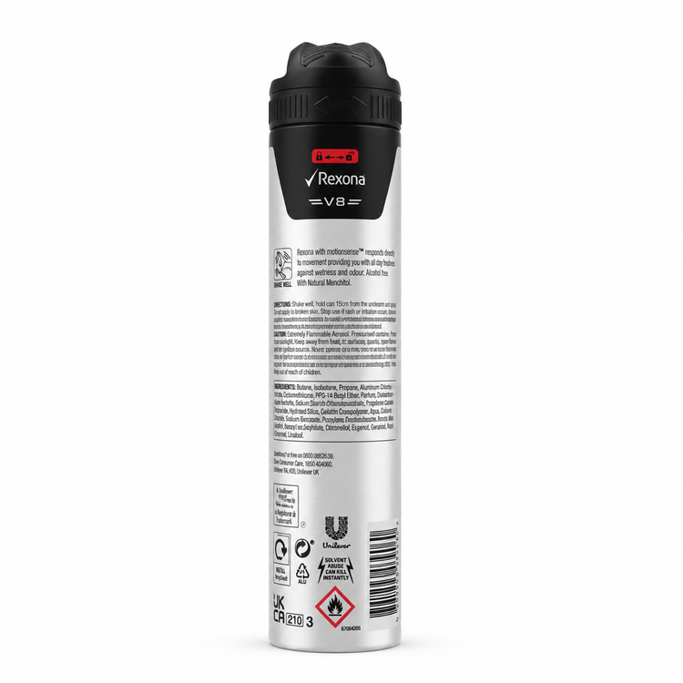 خرید اسپری ضد تعریق Rexona Men V8 200ml با محافظت طولانیمدت و رایحه ماندگار
