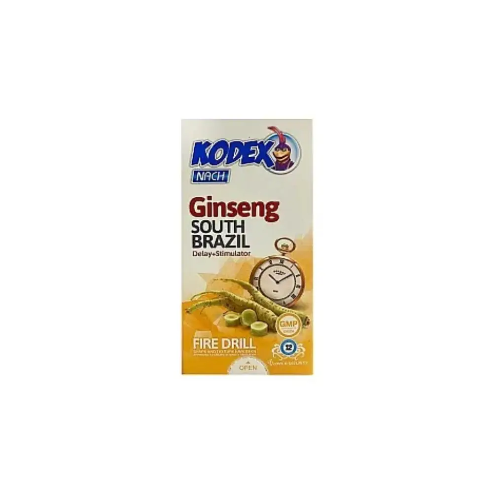 کاندوم کدکس ناچ مدل جینسینگ با خاصیت تاخیری و تحریک کننده، بسته12 عددی.